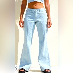 NWOT NEVER WORN PacSun Light Blue Low Rise Cargo Flare Pants